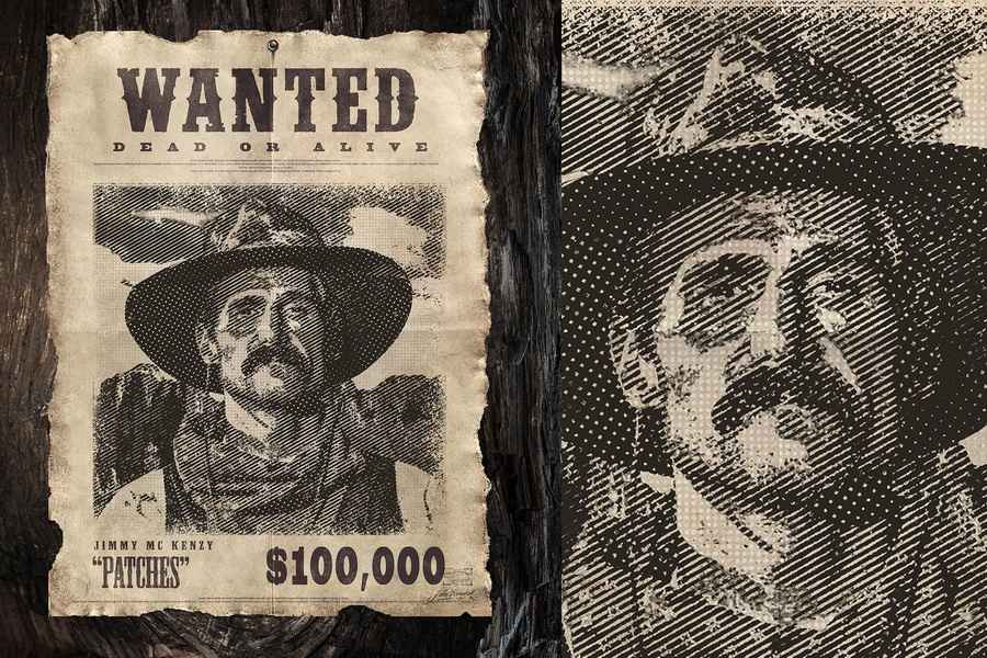 Old West Wanted Poster Template Mockup 1