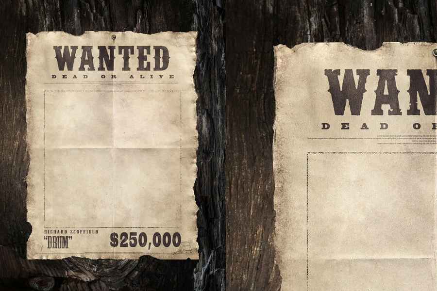 Old West Wanted Poster Template Mockup 2