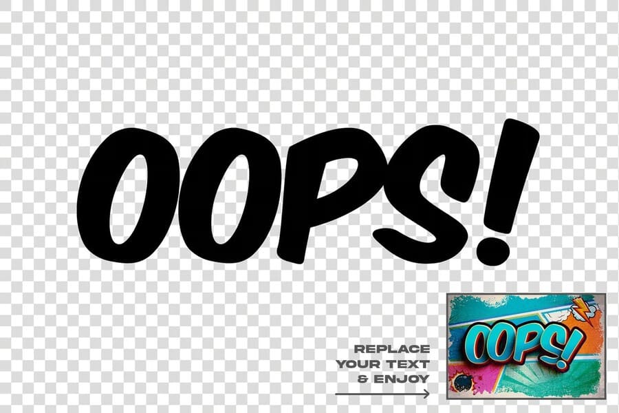 Oops Comic Style Editable Text Effect 1