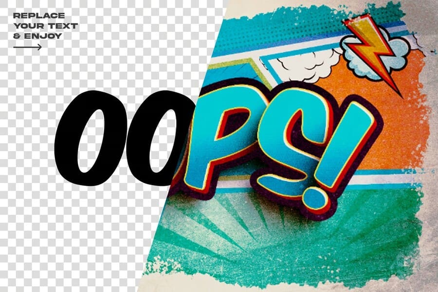 Oops Comic Style Editable Text Effect 2