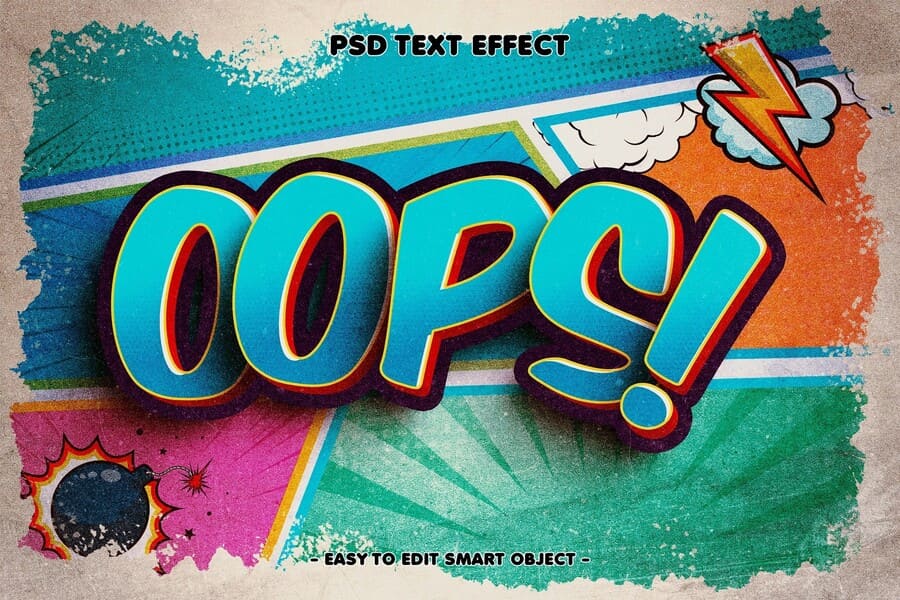 Oops Comic Style Editable Text Effect