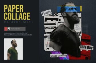 Paper Collage Psd Template