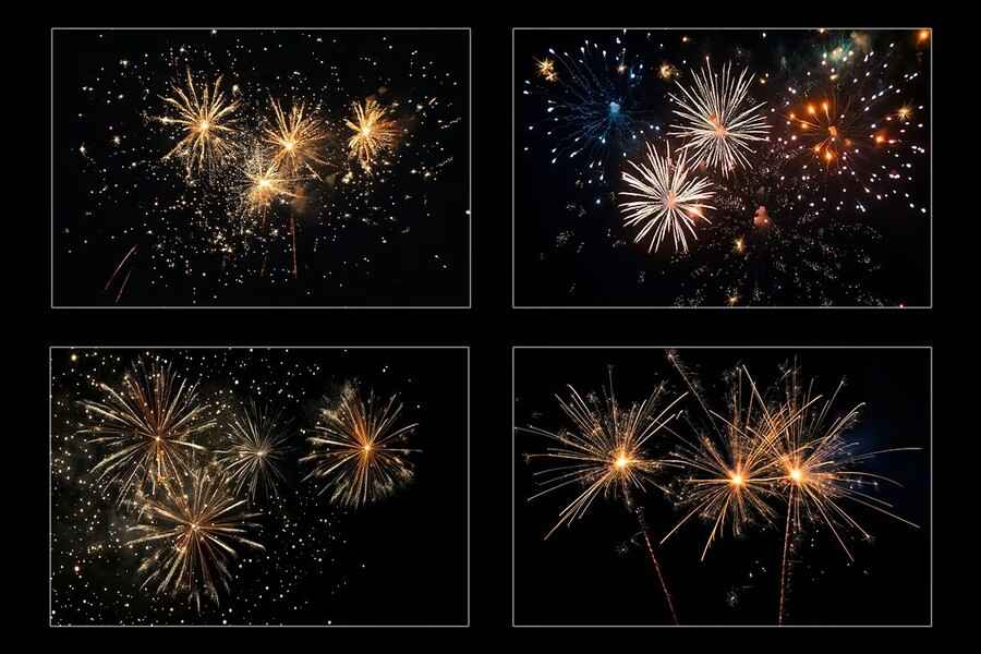 Realistic Firework Background Overlay 1