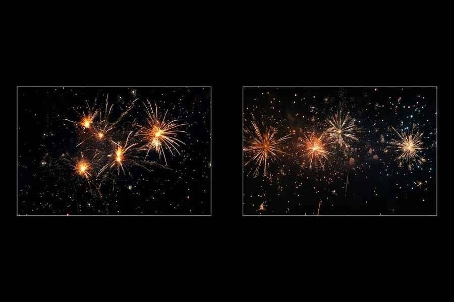 Realistic Firework Background Overlay 3