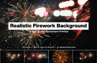 Realistic Firework Background Overlay