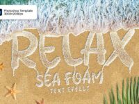 Sea Foam Text On Sand 1