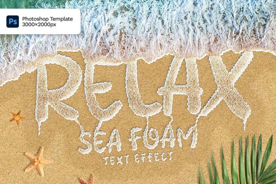 Sea Foam Text On Sand 1