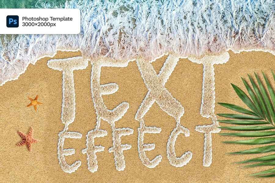 Sea Foam Text On Sand 3