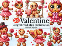 Valentine Gingerbread Sublimation Clipar