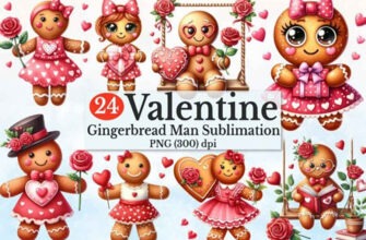 Valentine Gingerbread Sublimation Clipar