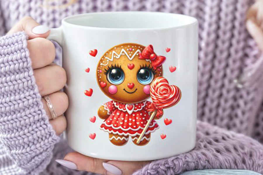 Valentine Gingerbread Sublimation Clipar Graphics 6