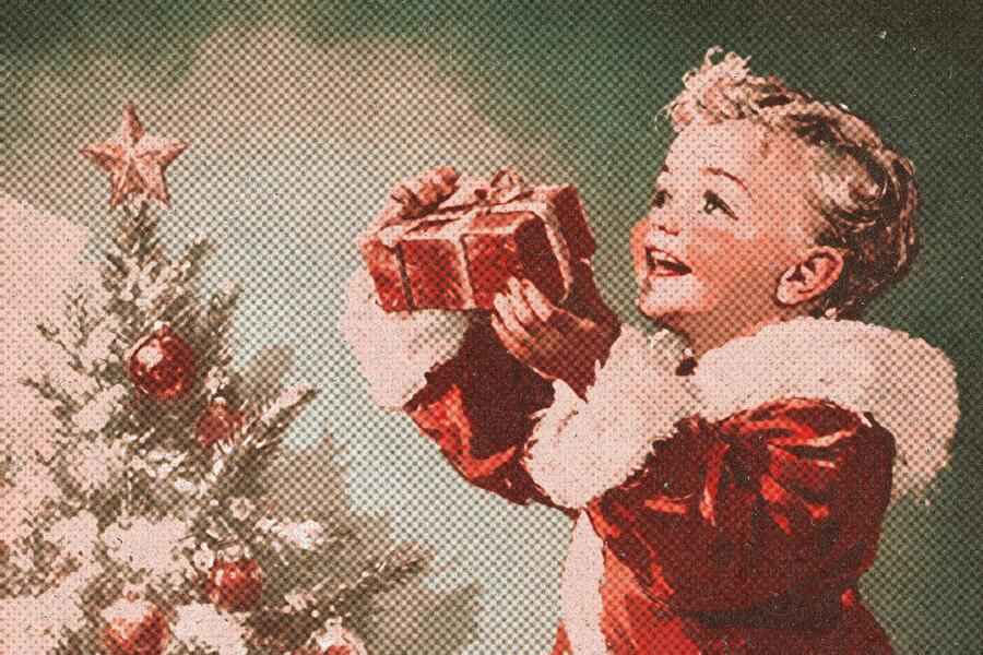 Vintage Christmas Postcard Effect 6