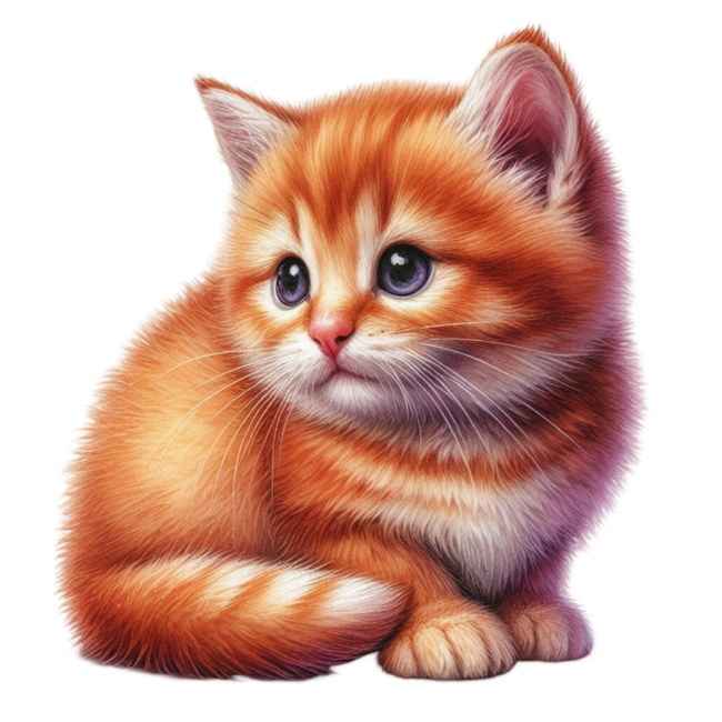 Watercolor Orange Cats Clipart 2