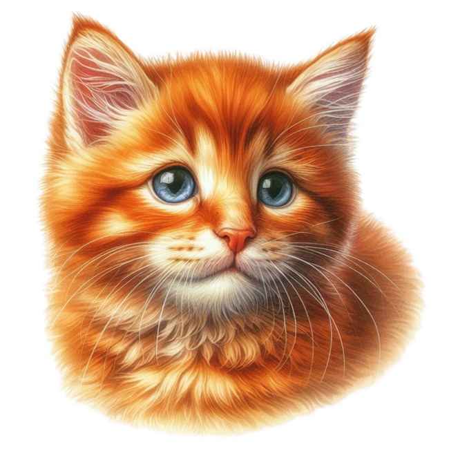 Watercolor Orange Cats Clipart 3