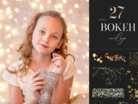 27 Gold Bokeh Overlays Christmas Graphics 1