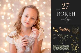 27 Gold Bokeh Overlays Christmas Graphics 1