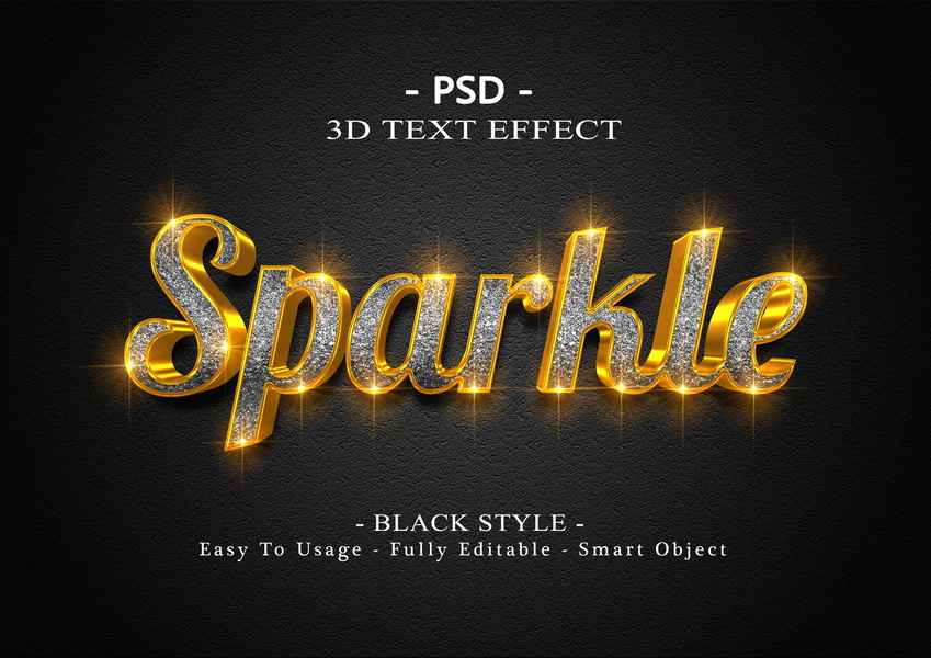 3d Sparkle Text Effect 7