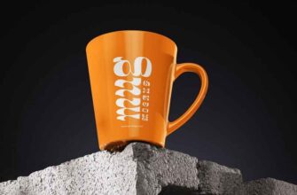 5 Mug Mockup On Concrete Brick 1