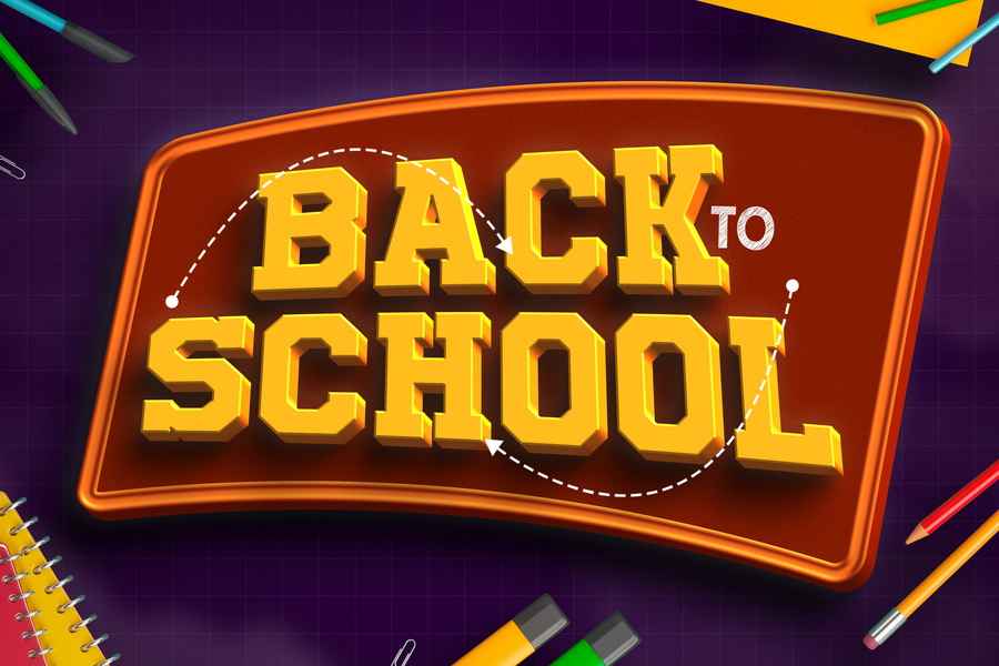 Back To School 3d Text Effect Style 3