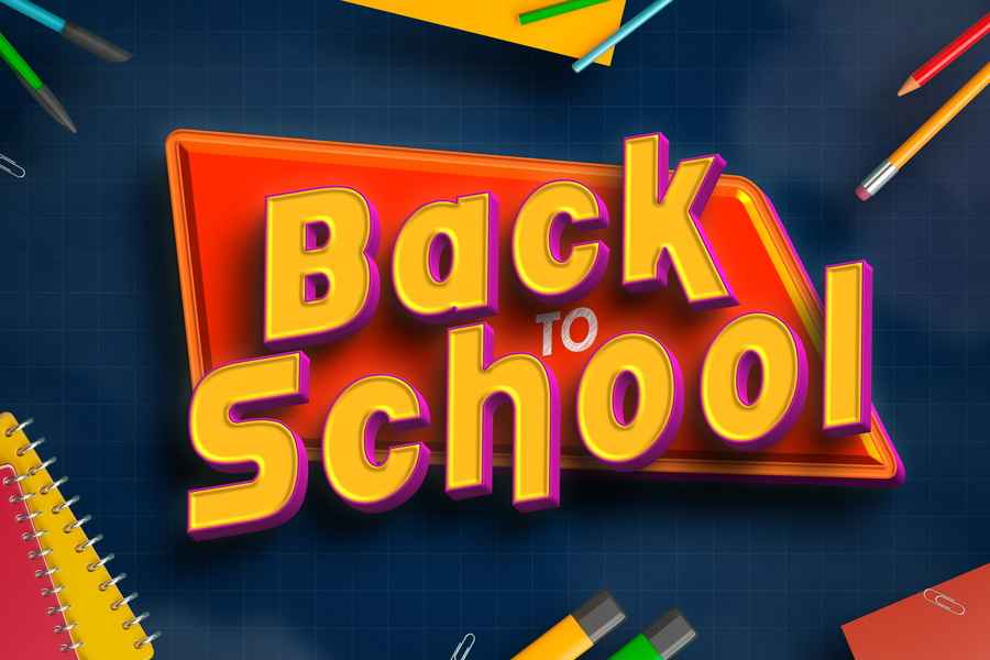 Back To School 3d Text Effect Style 4