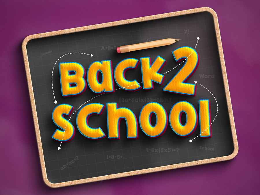 Back To School 3d Text Effect Style 6