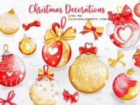 Christmas Ball Ornament Watercolor 1