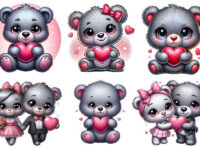 Cute Bears Sublimation Clipart 01