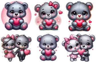 Cute Bears Sublimation Clipart 01