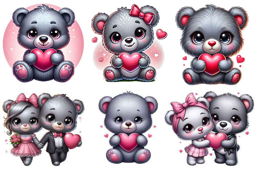 Cute Bears Sublimation Clipart 01