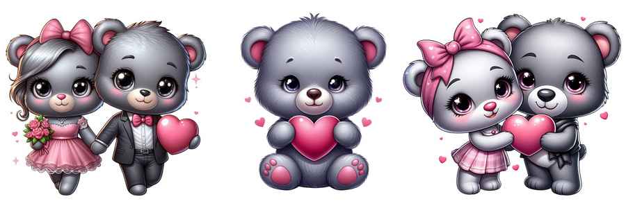 Cute Bears Sublimation Clipart 3