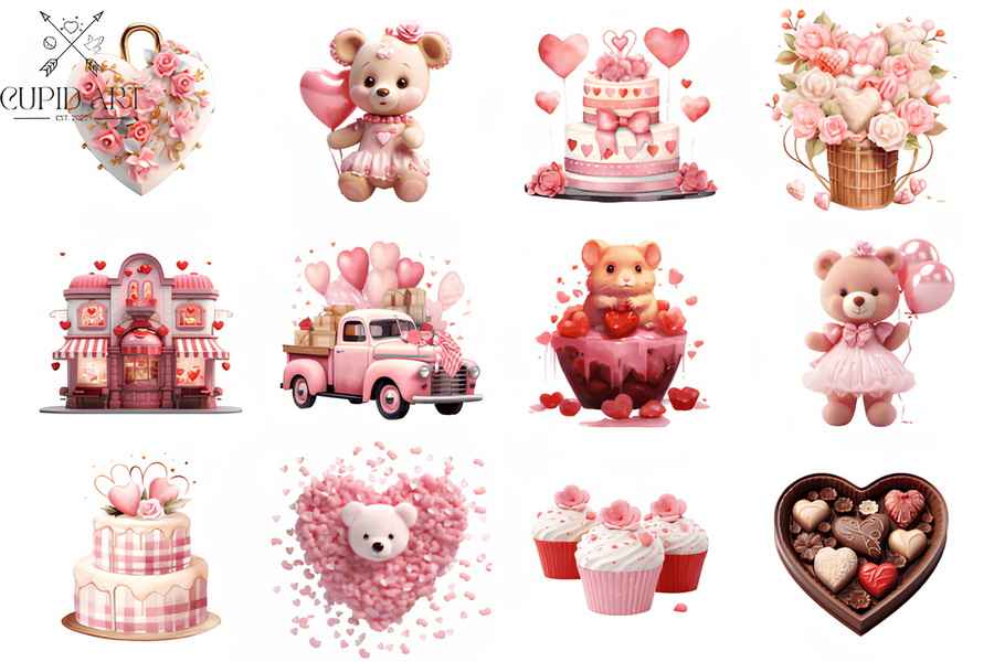 Cute Valentines Candy Shop Clipart Bundle 2