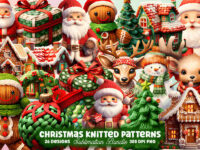 Free Christmas Knitted Patterns Clipart 1