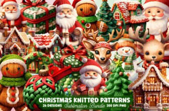 Free Christmas Knitted Patterns Clipart 1