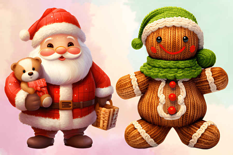 Free Christmas Knitted Patterns Clipart Graphics 4