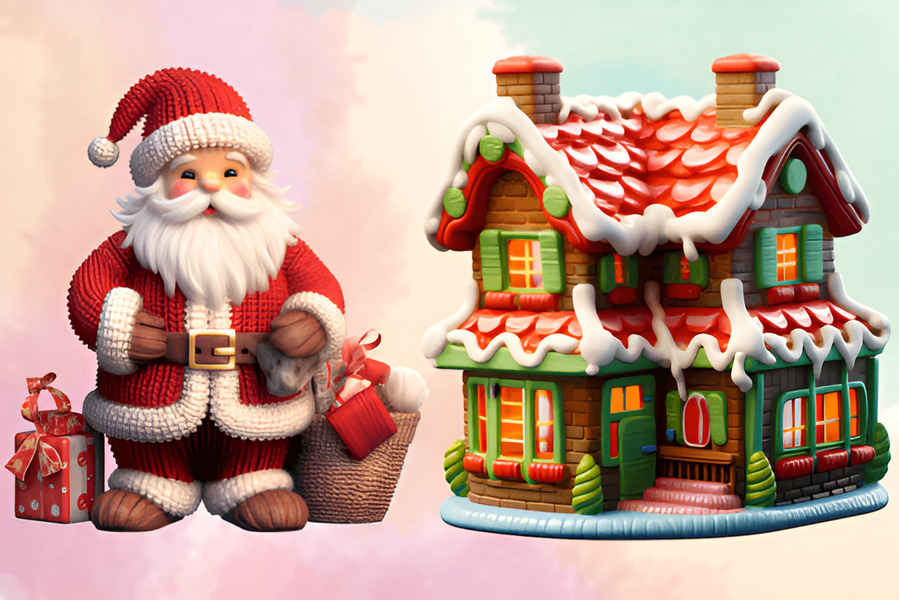 Free Christmas Knitted Patterns Clipart Graphics 6