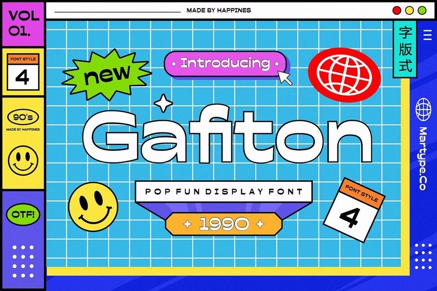 Gafiton Pop Fun Display Font 1