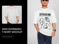 Man Oversized T Shirt Mockup Front View 0