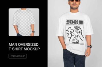 Man Oversized T Shirt Mockup Front View 0