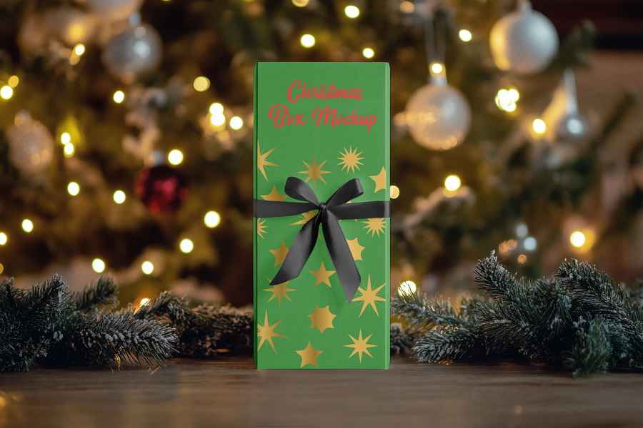 Tall Christmas Box Mockup 1