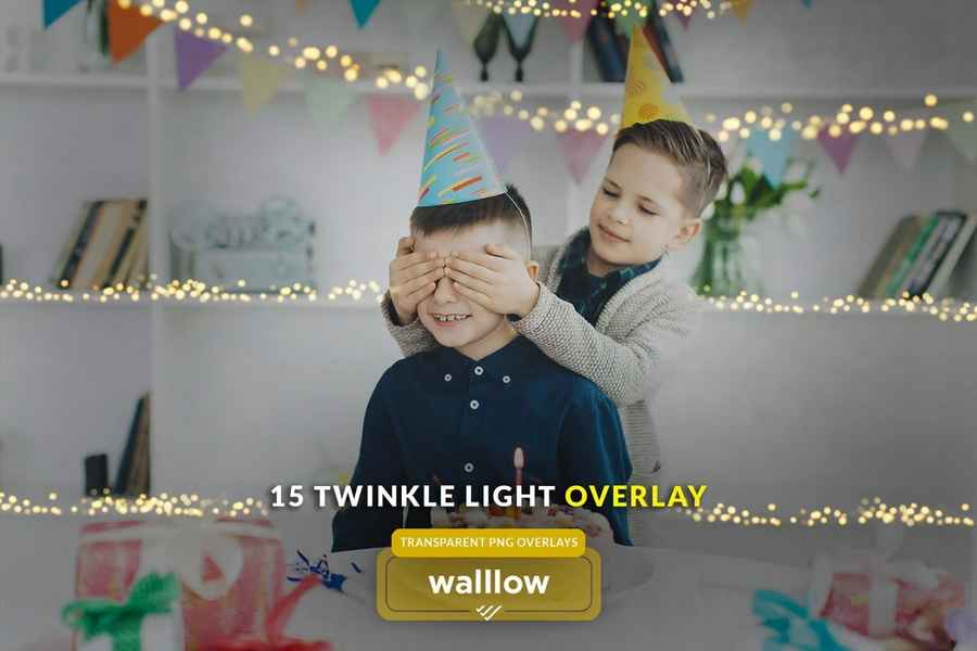 Twinkle Bokeh String Light Overlay 4