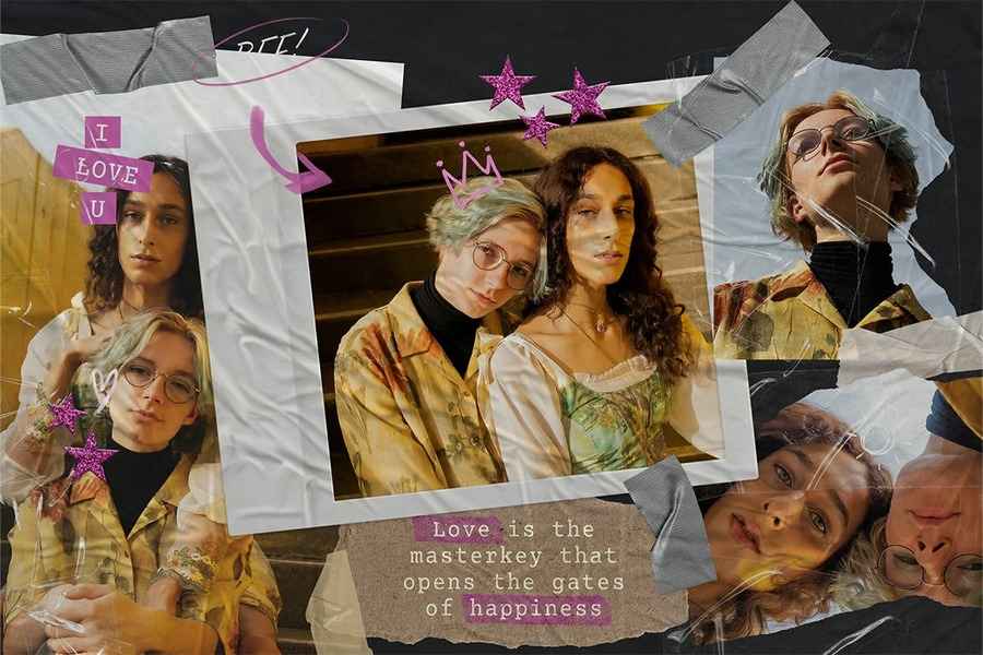 Scrapbook Photo Collage Template 4