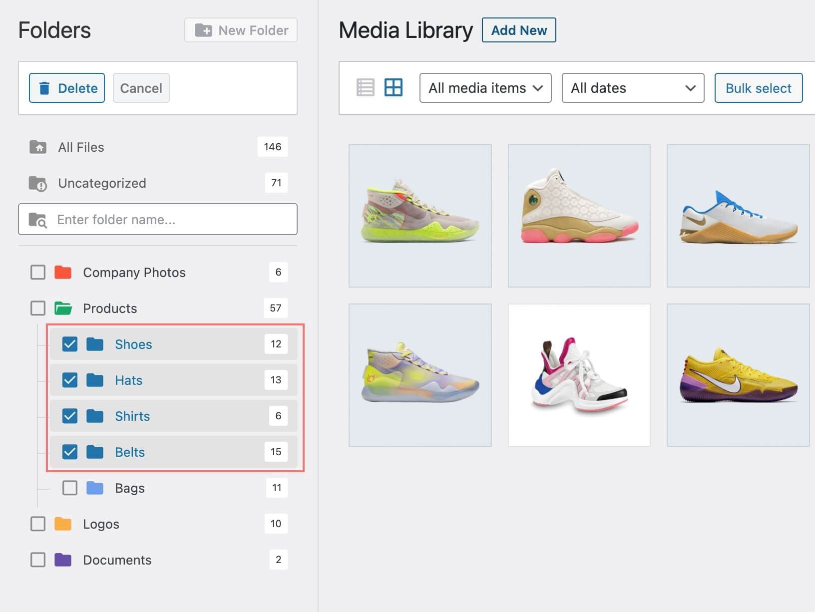 4 Filebird Bulk Select Folder