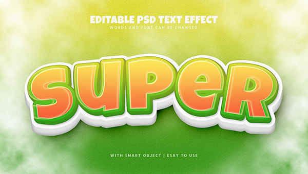 Super 3d Cartoon Style Text Effect