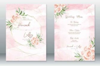 Wedding Invitation Card Watercolor Background With Rose Bouquet