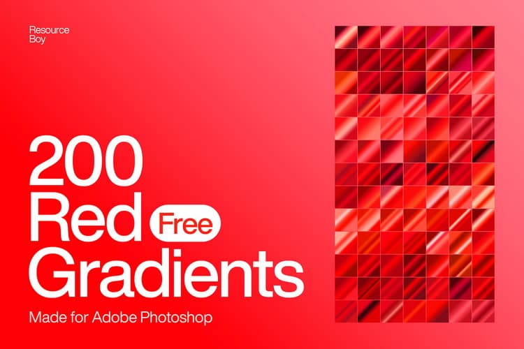 200 Free Red Photoshop Gradients