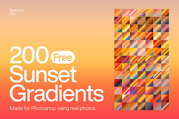 200 Sunset Photoshop Gradients