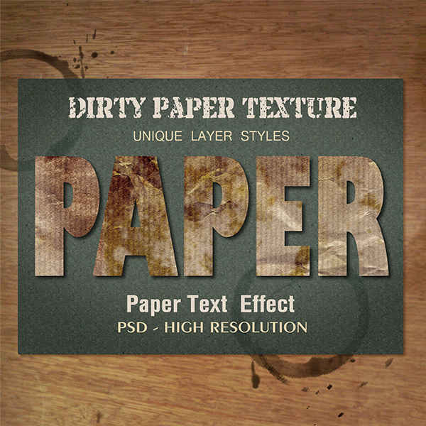 Dirty Paper Text Effect