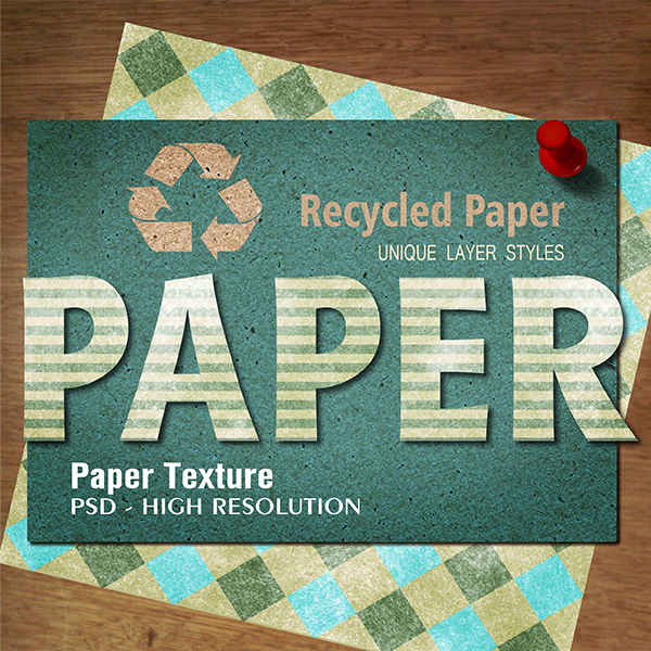 Recycled Paper Text Effect