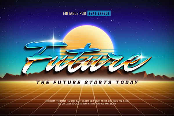 Retro Futuristic Pop 80's Text Effect