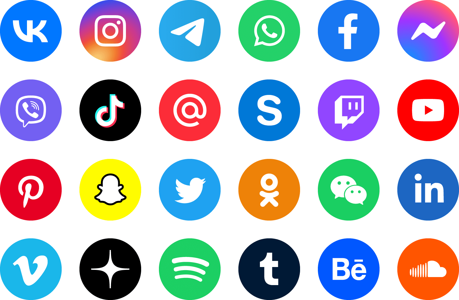 Social Icons Circle Color